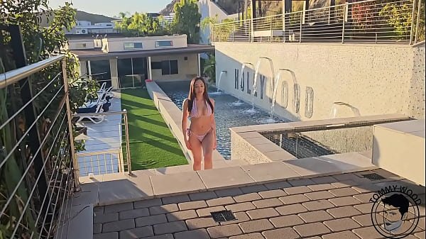 Big Boobs Fit Latina get Caught Tanning Naked By the Pool